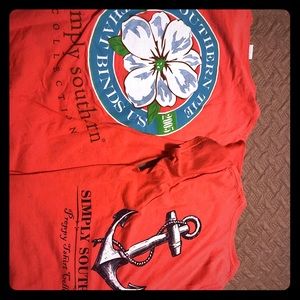 2 simply southern coral tees anchor flower